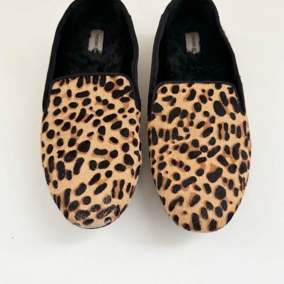 Birdie's Starling Flat Smoking Loafer Shoe Leopard Calf Hair Classic Mobwife 8.5 - Picture 5 of 15